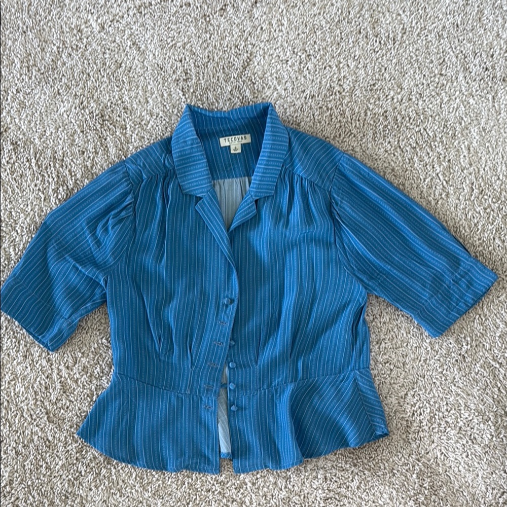 Tecovas Blue Striped Blouse